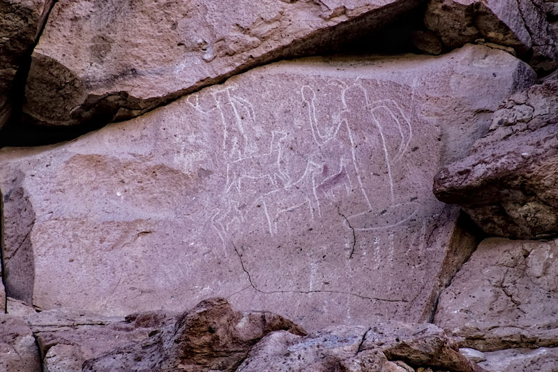 Petroglifos con inscripciones prehistoricas.
